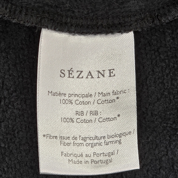 Sézane Women’s Charcoal Marbled Sweatshirt Red Heart Embroidery Size M - Picture 4 of 7